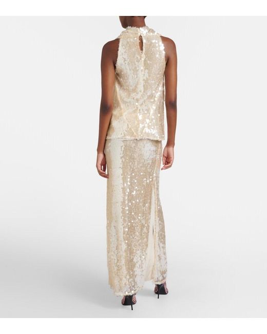 Altuzarra Natural Linnie Sequined Maxi Skirt