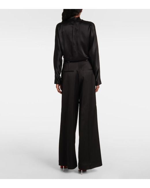 The Sei Black Tie-Front Silk Blouse
