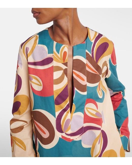 Adriana Degreas White Printed Cotton-Blend Kaftan
