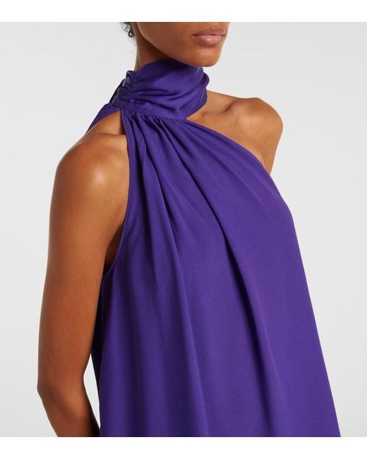 Taller Marmo Purple Astor Scarf-Detail Maxi Dress