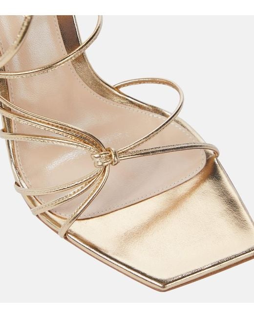 Gianvito Rossi Natural Sandalen Aus Metallic-Leder