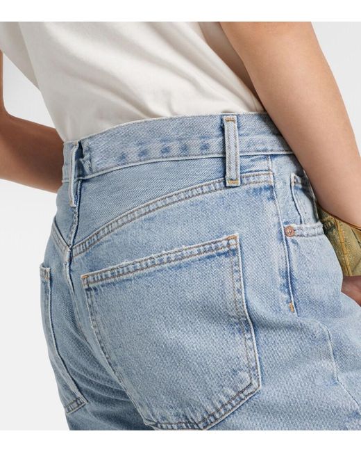 Agolde Blue Fran Mid-Rise Straight Jeans