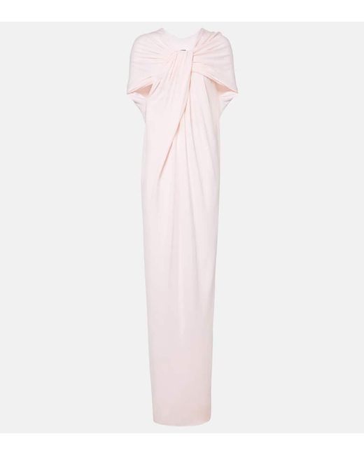 Jil Sander Pink Draped Crepe Jersey Gown