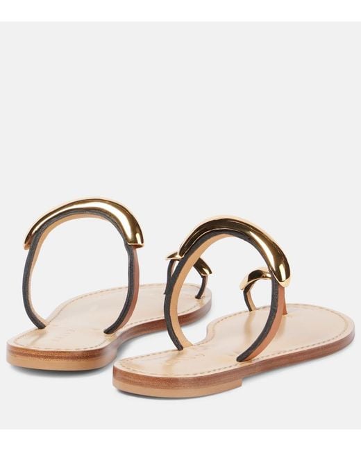Amanu Natural Samburu Embellished Leather Sandals