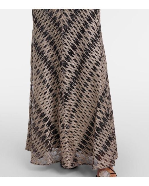 Missoni Gray Open-Knit Lame Maxi Skirt