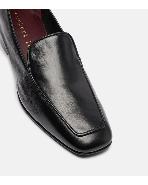 Herbert Levine Black Fair And Square Leather Loafers