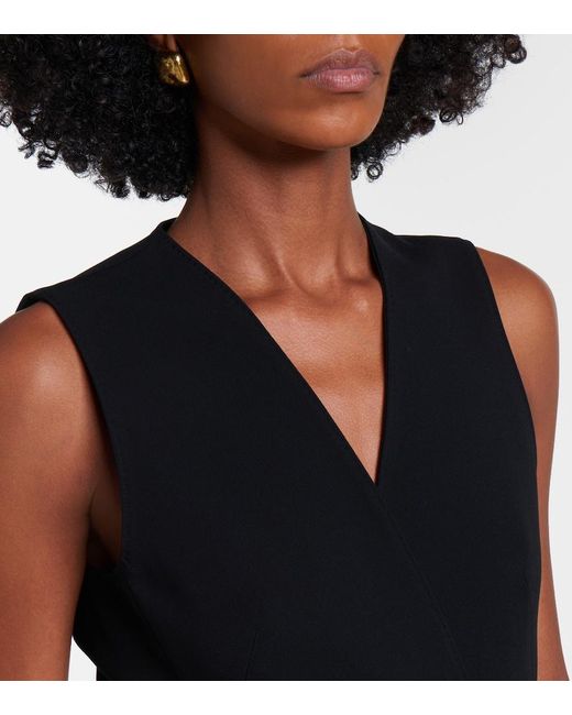 Max Mara Black Cady Wrap Top