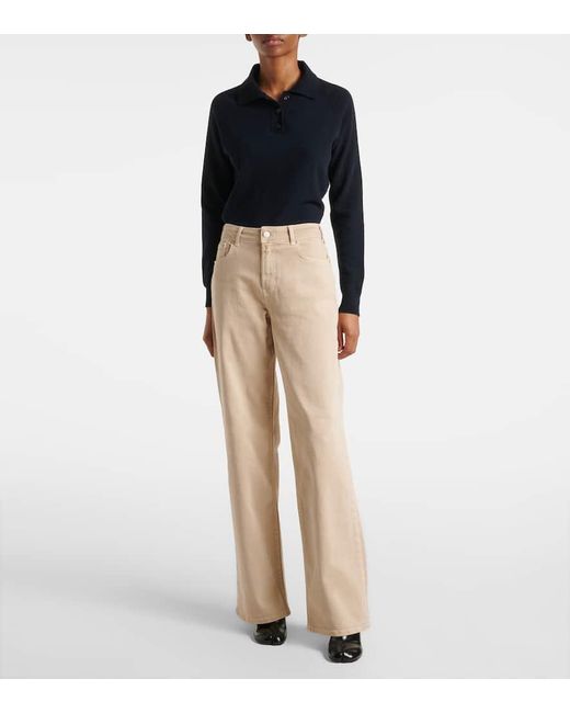 Jeans A Gamba Larga New Baggy di AG Jeans in Natural