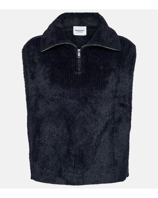 Isabel Marant Blue Milie High-Neck Sweater Vest
