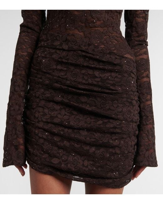 Bananhot Black Francisca Floral Lace Minidress