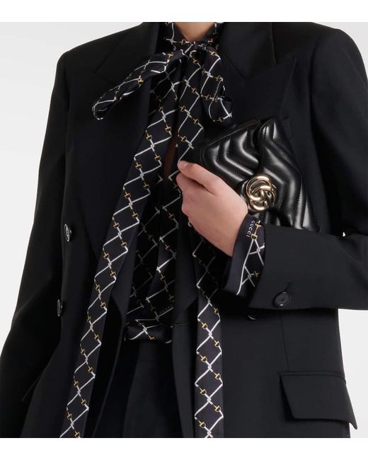 Gucci Black Gg Marmont Mini Leather Shoulder Bag