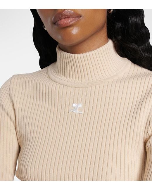 Courreges Natural Pullover Reedition Aus Rippstrick