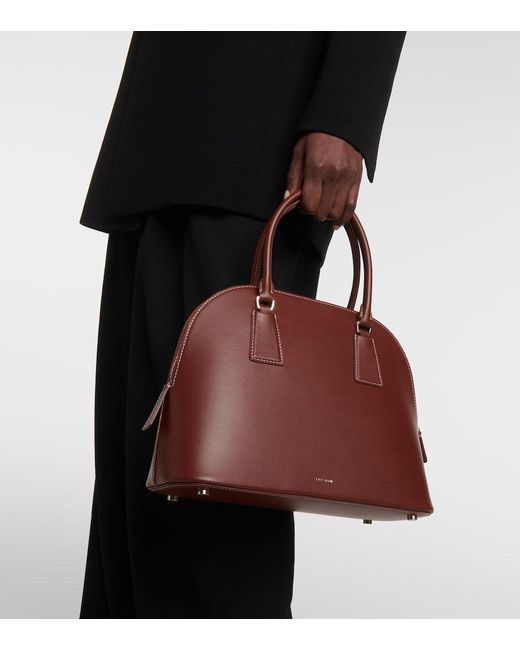 The Row Brown Nina Small Leather Tote Bag