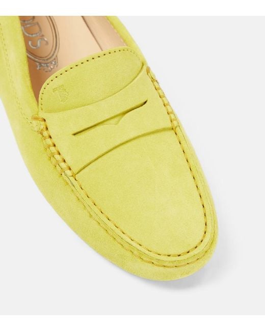 Tod's Yellow Mokassins Gommino Aus Veloursleder