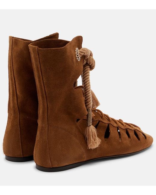 Isabel Marant Brown Liade Suede Lace-Up Ankle Boots