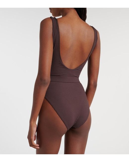 Melissa Odabash Brown Rio Belted Swimsuit