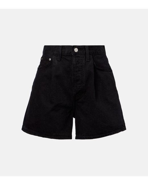Agolde Black High-Rise Jeansshorts Rhoda
