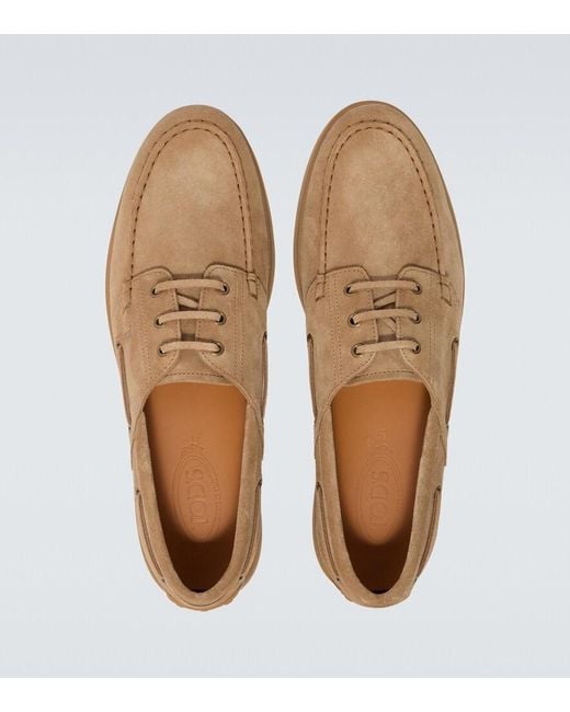 Tod's Brown Gommino Suede Boat Shoes for men