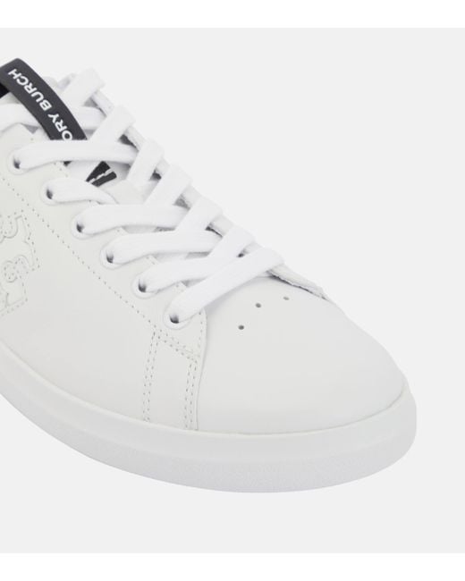 Tory Burch White Howel Court Leather Sneakers