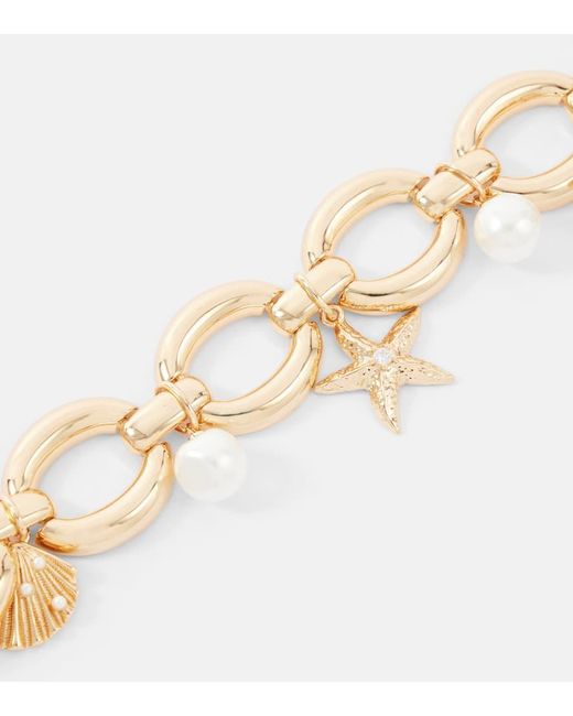 Self-Portrait Metallic Armband Mit Zierperlen