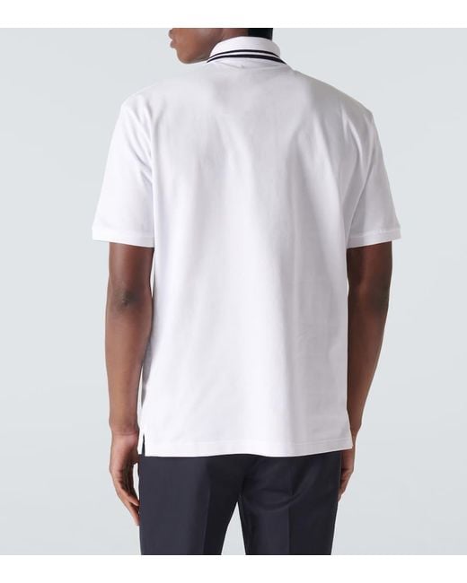 Gucci White Cotton Polo Shirt With Print for men