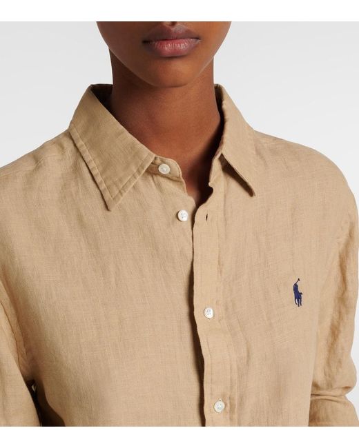 Chemise En Lin A Logo Polo Ralph Lauren en coloris Natural