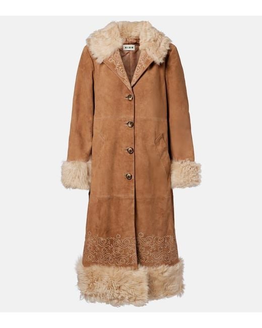 Abrigo Cienna De Ante Bordado Rixo de color Brown