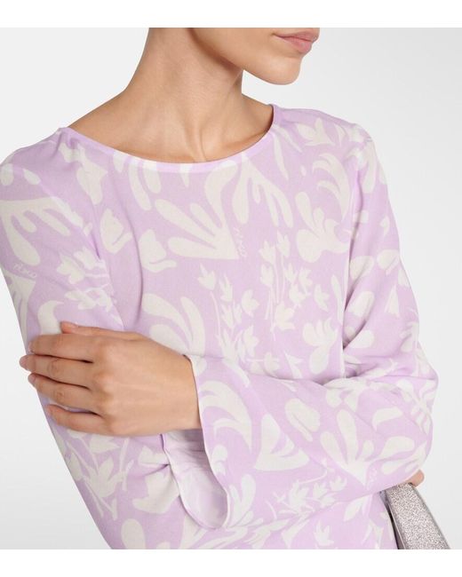 Rixo Purple Alondra Printed Maxi Dress