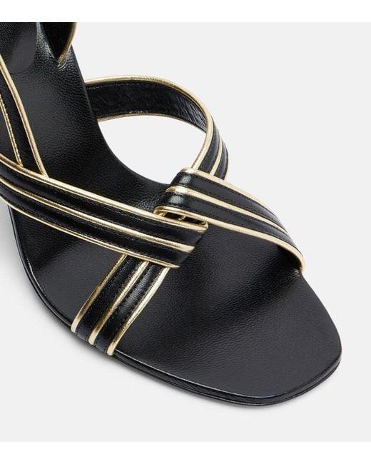 Versace Metallic Gianni Leather Slingback Sandals