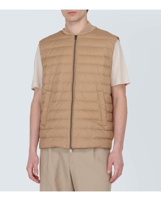 Herno Natural Wool And Silk Down Vest for men