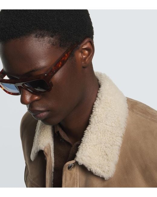 Jacques Marie Mage Brown Cleavon 57 Rectangular Sunglasses for men