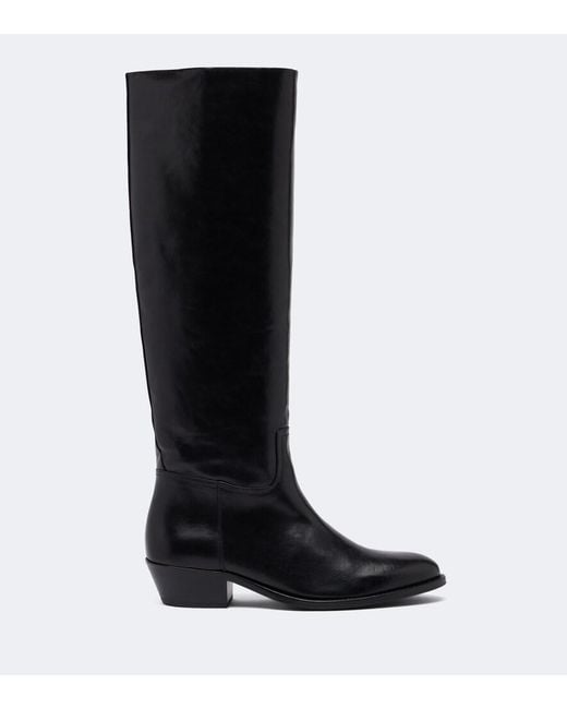 Jude Black Den Leather Knee-High Boots