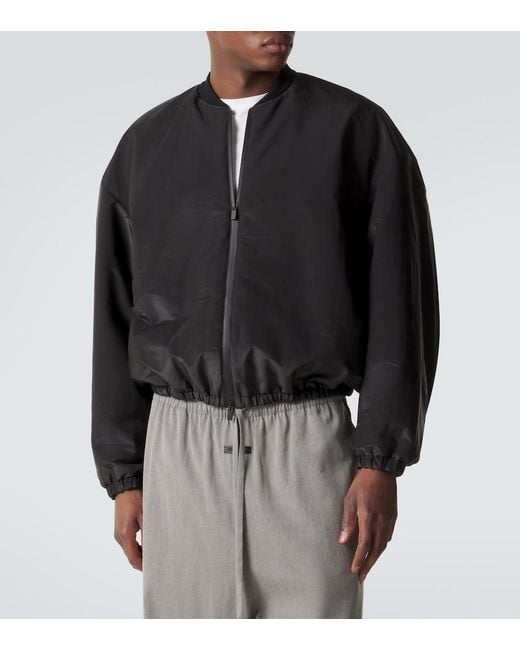 Fear Of God Black Padded Bomber Jacket for men