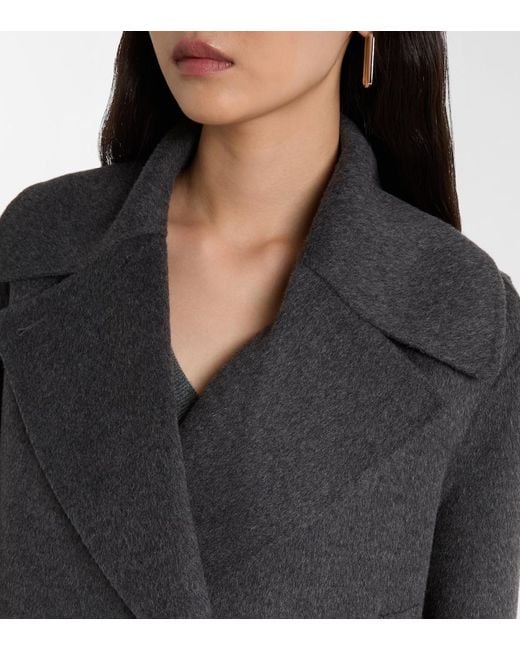 Joseph Black Cropped Wool And Cashmere Peacoat