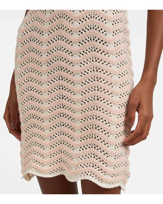 Bananhot Pink Coco Striped Cotton-Blend Minidress
