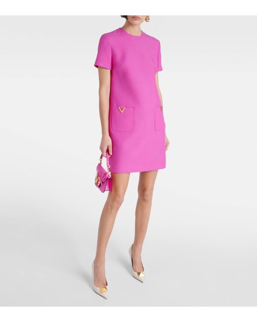 Robe VGold en Crepe Couture Valentino en coloris Pink