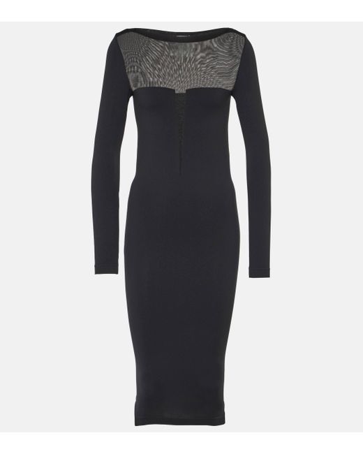 Wolford Black Venus Jersey Midi Dress