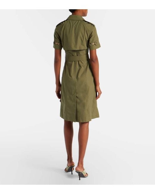 Burberry Green Hemdblusenkleid Aus Baumwolle
