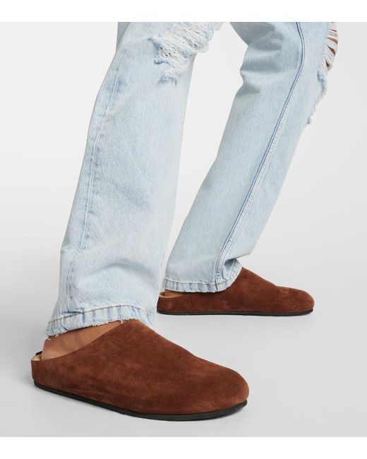 The Row Brown Hugo Suede Mules