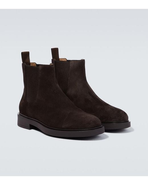 Gianvito Rossi Black Douglas Suede Chelsea Boots for men