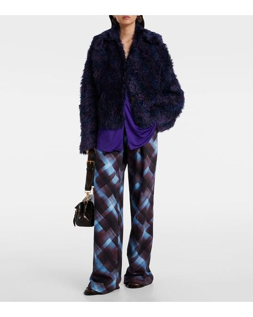 Dries Van Noten Blue Wool And Alpaca-Blend Cardigan