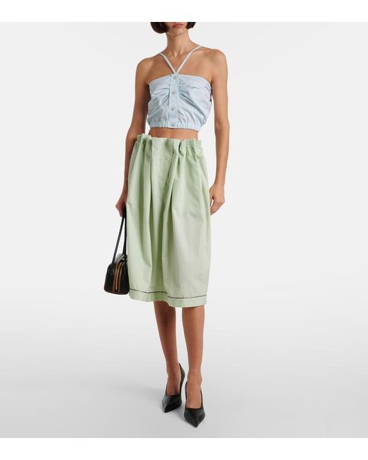 Prada Blue Cotton Poplin Top