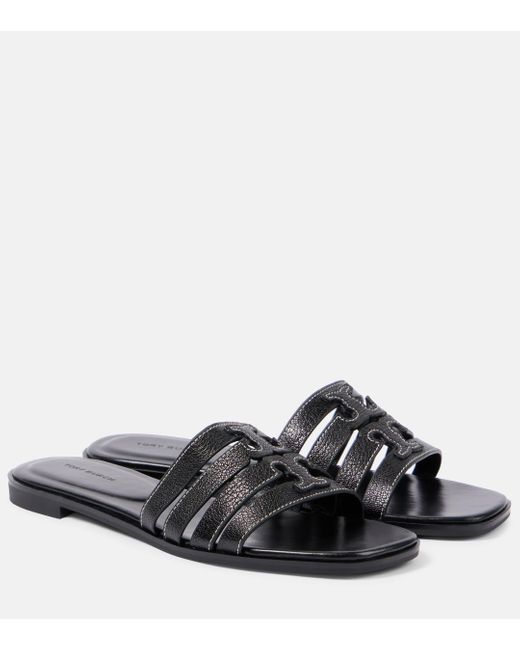 Tory Burch Black Ines Leather Sandals