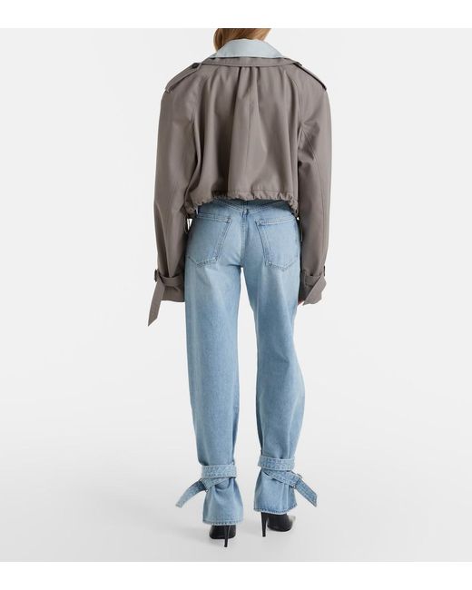 Agolde Blue Cinched Hem Straight Jeans