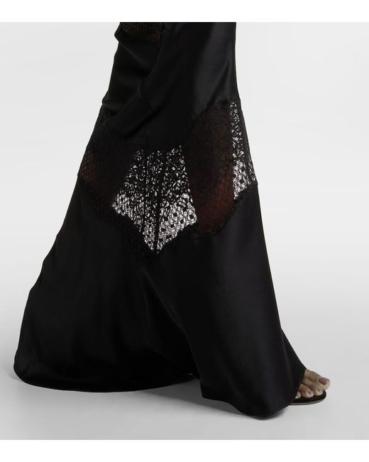 Vestido de fiesta Larisa de saten con encaje Rebecca Vallance de color Black