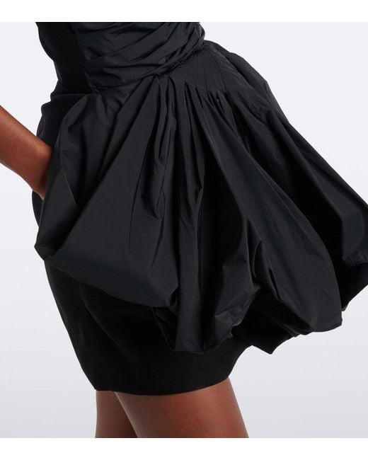 Magda Butrym Black Draped Wool Bustier Dress