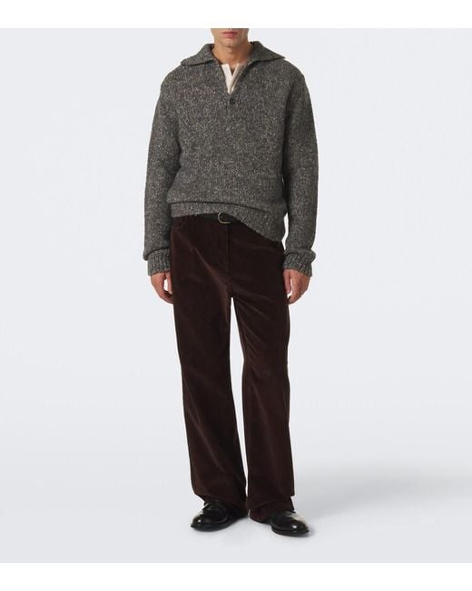 Dolce & Gabbana Gray Wool, Alpaca, And Linen Polo Sweater for men