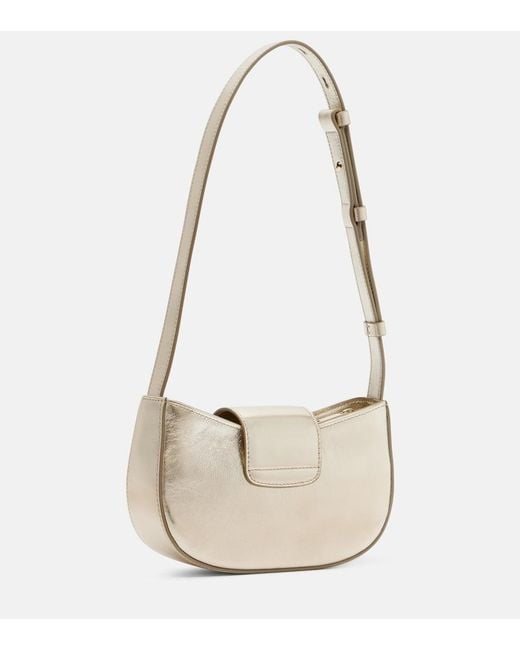 Ferragamo White Gabry Mini Metallic Leather Shoulder Bag
