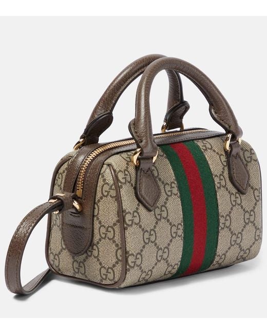 Gucci Brown Super Mini Ophidia Canvas Shoulder Bag