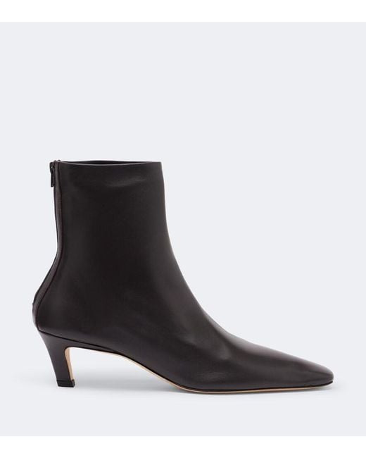 Totême Black Leather Ankle Boots